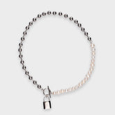 8MM  BALL LOCK FRESHWATER PEARL- CHAIN